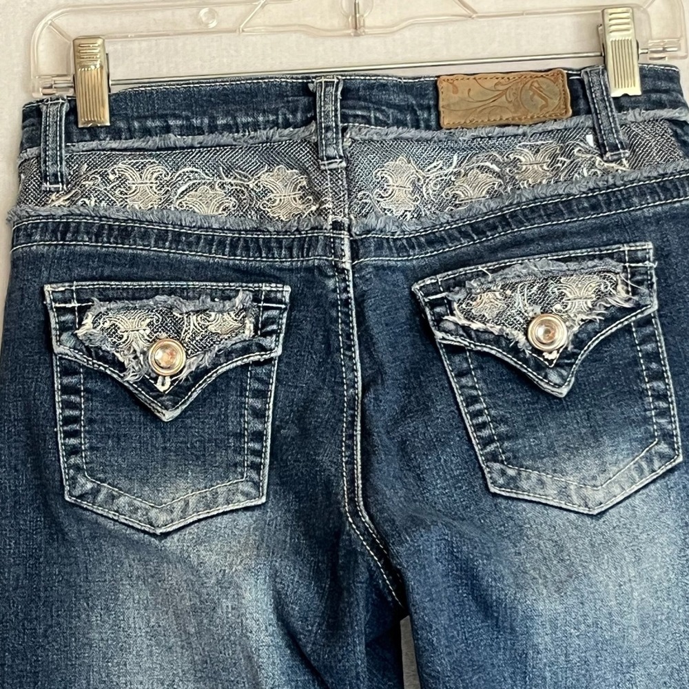 Firefly Womens Bootcut Jeans Embellished Pockets Rhinestone Button Size‎ 6